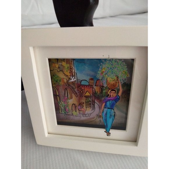 Jean Pierre Will 3D painting On Glass Mini Scene of Ruth Collecting Wheat, - Picture 2 of 4